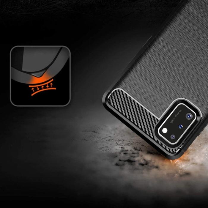 UTGATT1 - Carbon Flexible TPU skal till Samsung Galaxy A41 - Blå