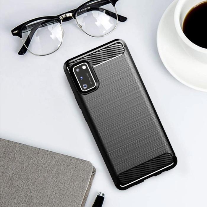 UTGATT1 - Carbon Flexible TPU skal till Samsung Galaxy A41 - Blå