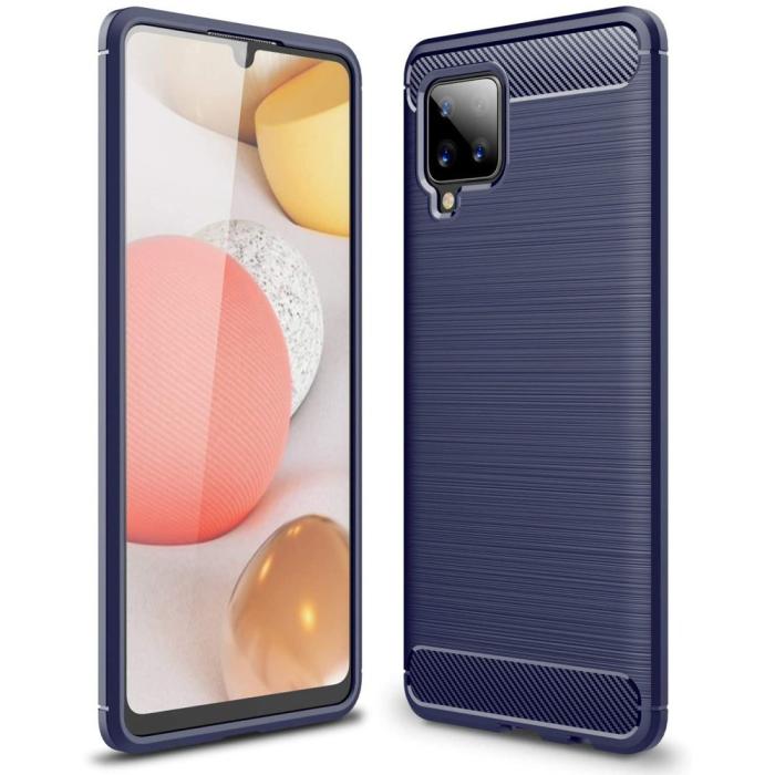 OEM - Carbon Flexible TPU skal till Samsung Galaxy A42 5G - Blå