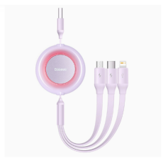 BASEUS - BASEUS Retractable 3in1 USB/USB-C/MicroUSB/Lightning Kabel 1M