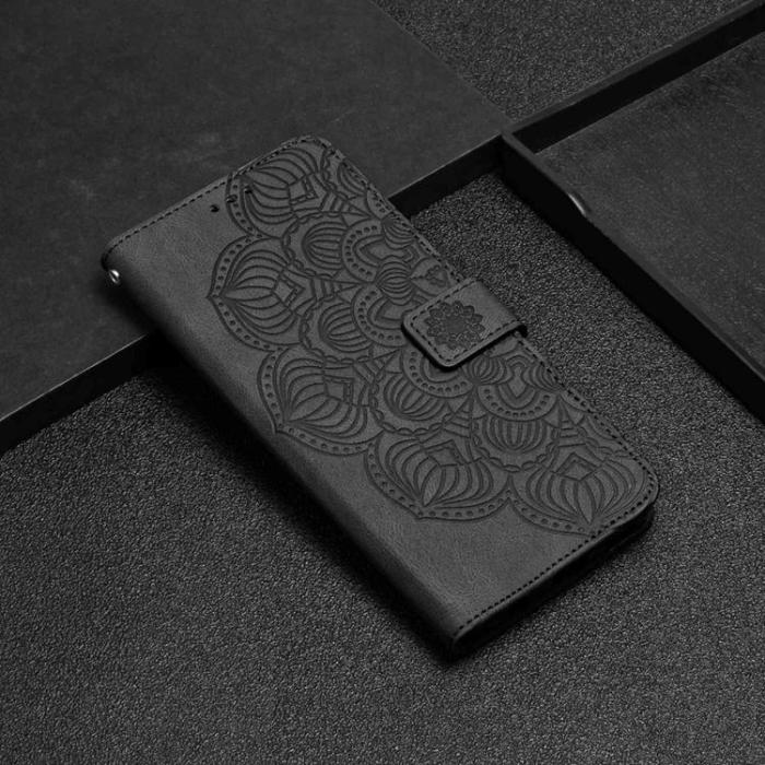 A-One Brand - iPhone 14 Plånboksfodral Mandala Flower - Svart