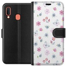 iSecrets - Plånboksfodral till Samsung Galaxy A20e med Blommor och fjärillar