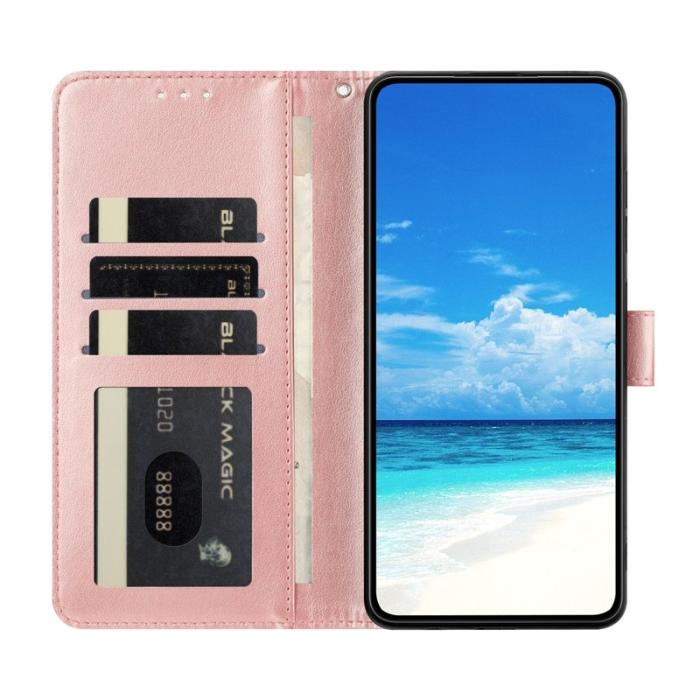 OEM - Samsung Galaxy S26 Plus Fodral Flip PU Läder Med Rem - Roséguld