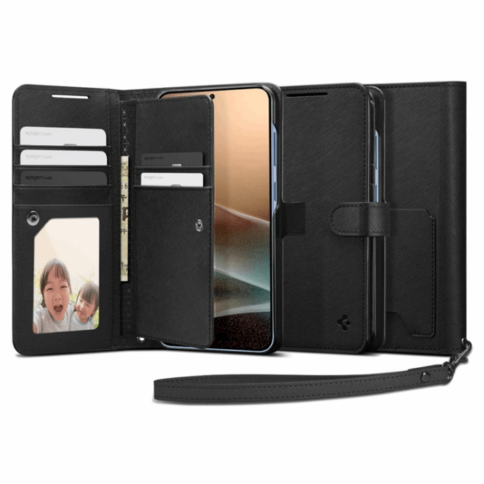 Spigen - Spigen Galaxy S25 Plus Plånboksfodral ”S” - Svart