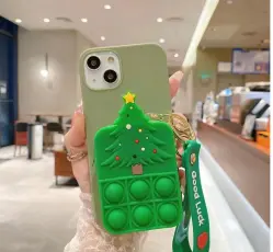 OEM - X-mas Tree Silicone Skal iPhone 7 /8 / SE 2020 - Grön
