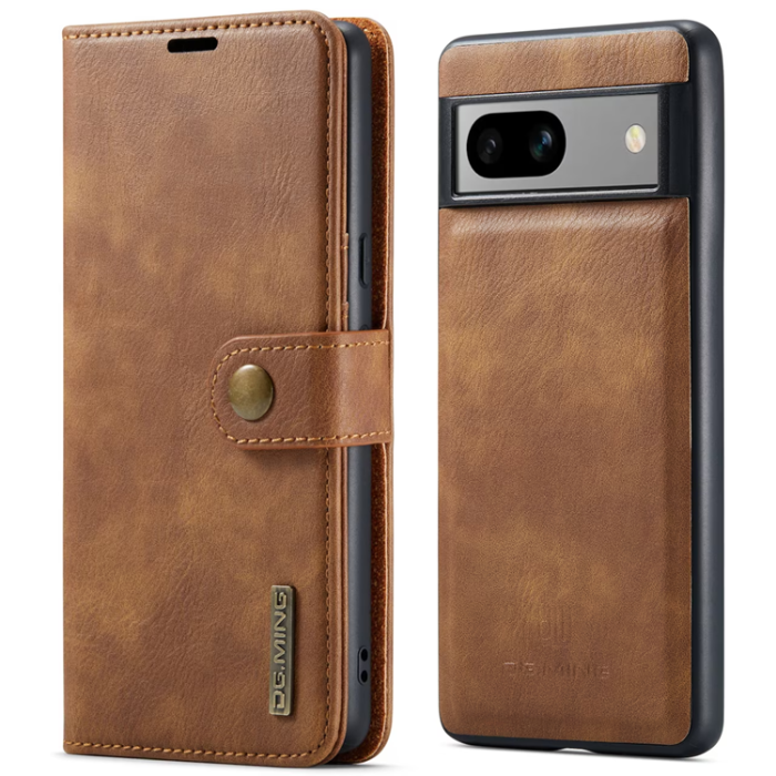 DG.MING - DG.MING Google Pixel 7A Plånboksfodral Äkta Läder 2-i-1 - Brun