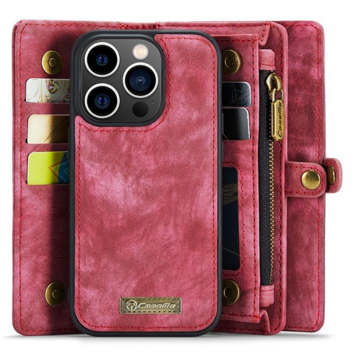 Caseme - CASEME iPhone 15 Pro Plånboksfodral 008 Detachable - Röd