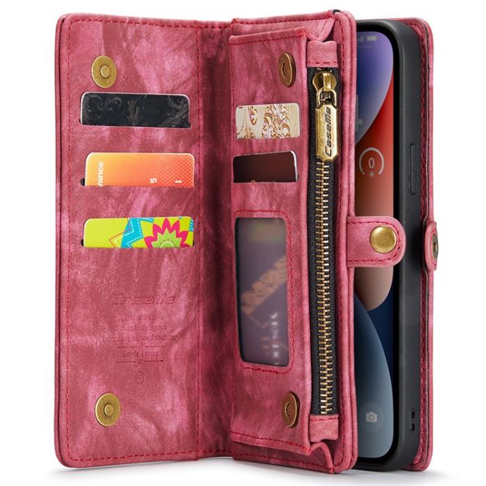 Caseme - CASEME iPhone 15 Pro Plånboksfodral 008 Detachable - Röd