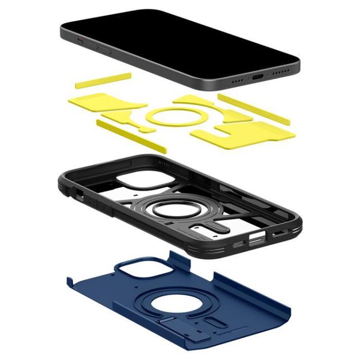 Spigen - Spigen iPhone 15 Plus Mobilskal Magsafe Tough Armor - Blå