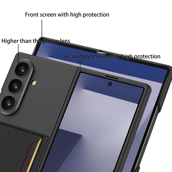 GKK - GKK Galaxy Z Fold 7 5G Mobilskal Slim Korthållare - Svart
