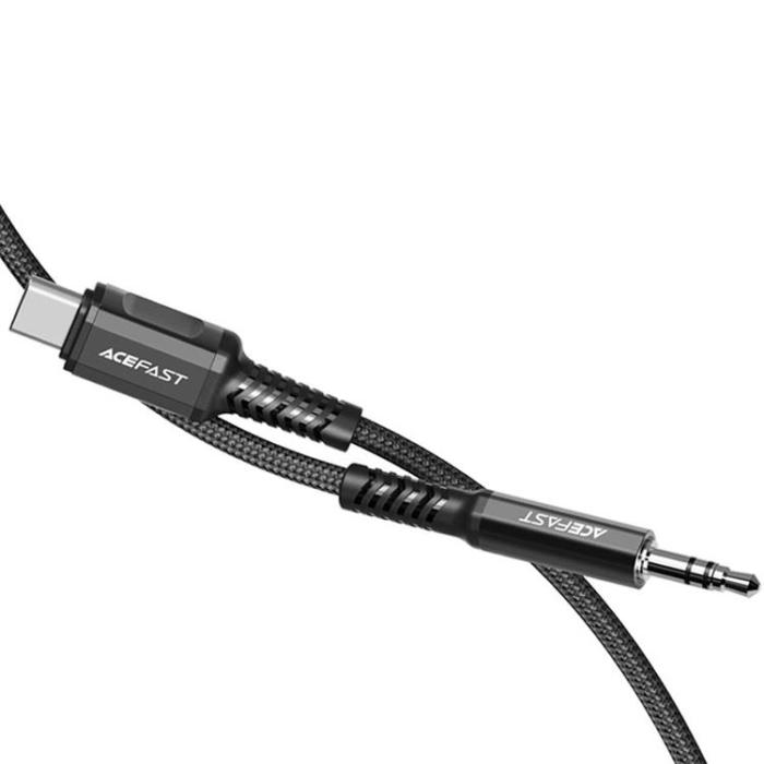 Acefast - Acefast Typ-C Ljud Kabel 3.5 mm Minijack 1.2m - Svart