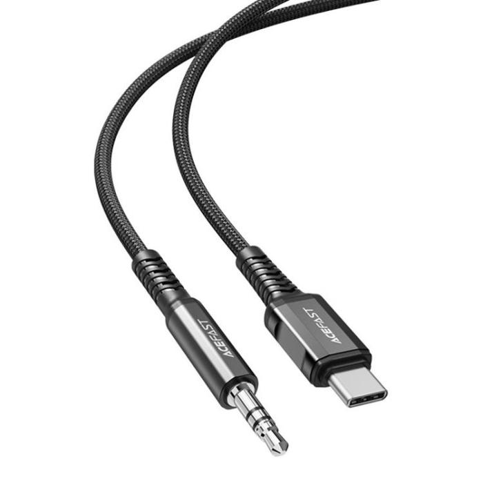 Acefast - Acefast Typ-C Ljud Kabel 3.5 mm Minijack 1.2m - Svart