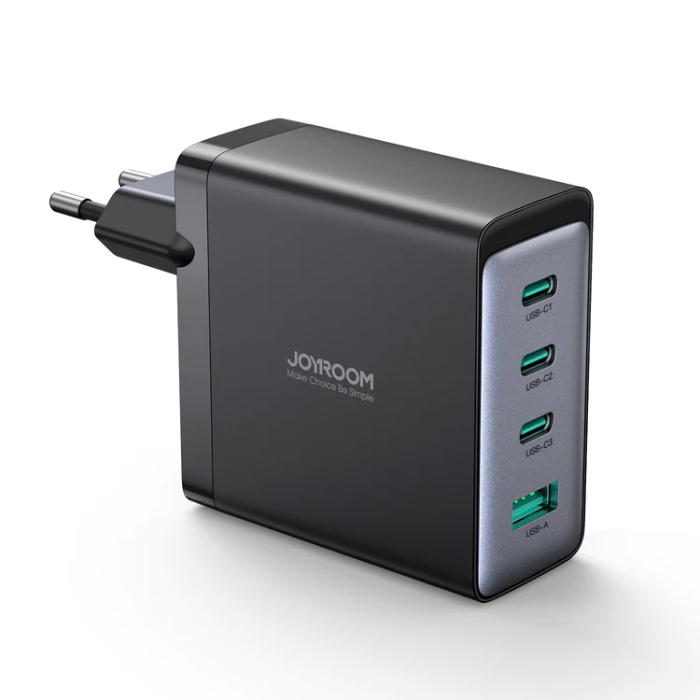 Joyroom - Joyroom GaN laddare 3x USB-C USB-A + USB-C/USB-C Kabel 100W - Svart