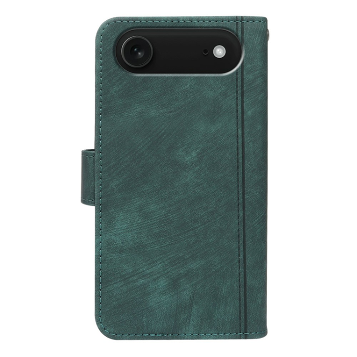 A-One Brand - iPhone 17 Air Plånboksfodral Line Pattern Läder - Grön