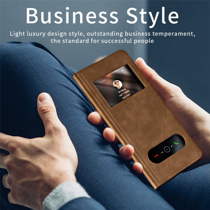A-One Brand - Galaxy Z Fold 6 Mobilskal View Window - Brun