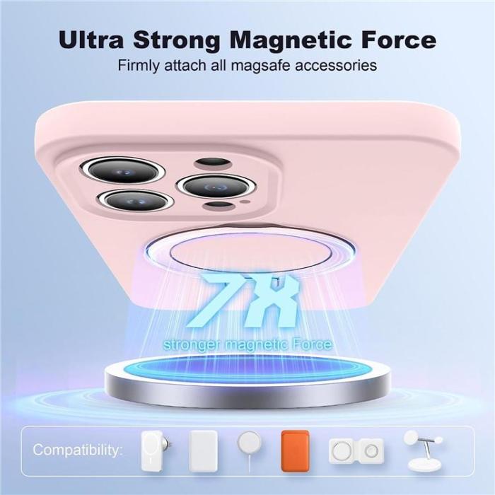 A-One Brand - iPhone 15 Pro Mobilskal Magsafe Liquid Silikon - Rosa