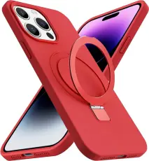 OEM - iPhone 15 Pro Mobilskal Magsafe Liquid Silikon - Röd