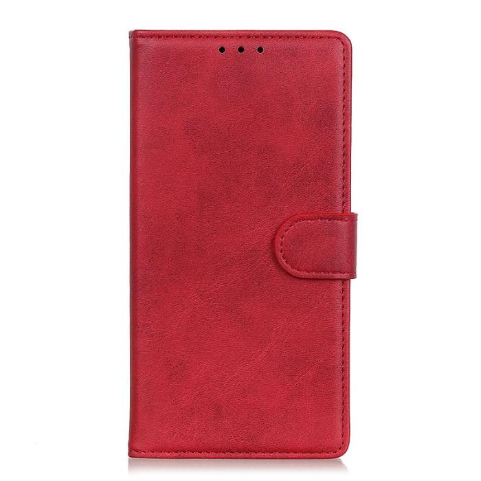 OEM - Samsung Galaxy S26 Ultra Fodral Äkta Läder Ställfunktion - Röd