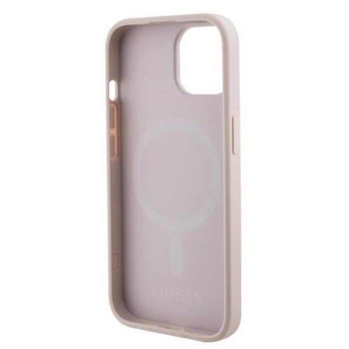 Guess - Guess iPhone 15 Mobilskal Magsafe Saffiano - Rosa