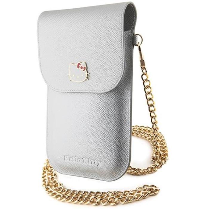 Hello Kitty - Hello Kitty Halsbandsfodral Läder Metal Logo Chain - Silver