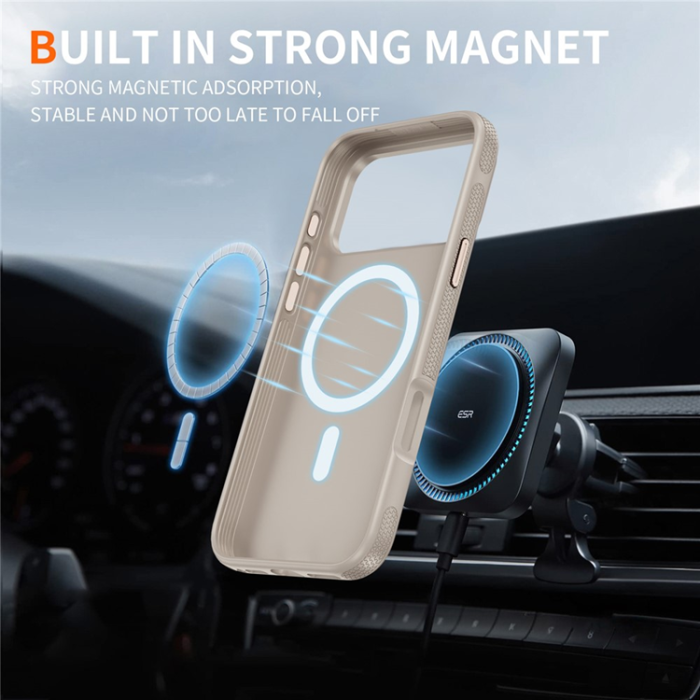 A-One Brand - iPhone 17 Pro Max Mobilskal MagSafe PC + TPU Shockproof - Grå