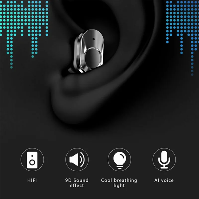 LEMFO - 2-i-1 Smart Watch med Earbuds TWS Bluetooth 5.0 - Silver