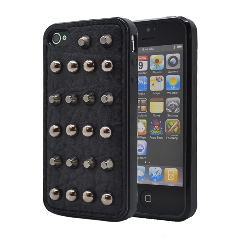 Studded leather pattern FlexiSkal till Apple iPhone 4S/4 (Point Dots) | 2353 | AlltMobil