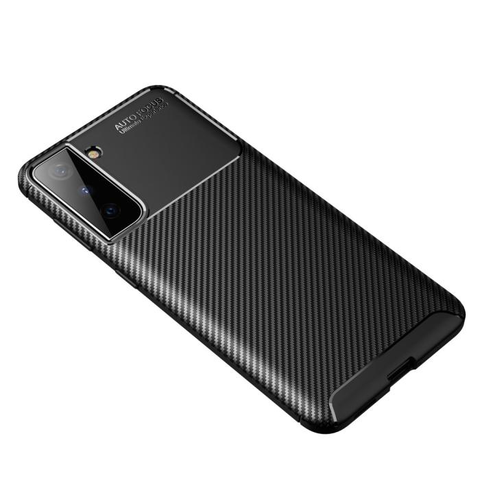 A-One Brand - Carbon Fiber Mobilskal till Samsung Galaxy S21 - Svart