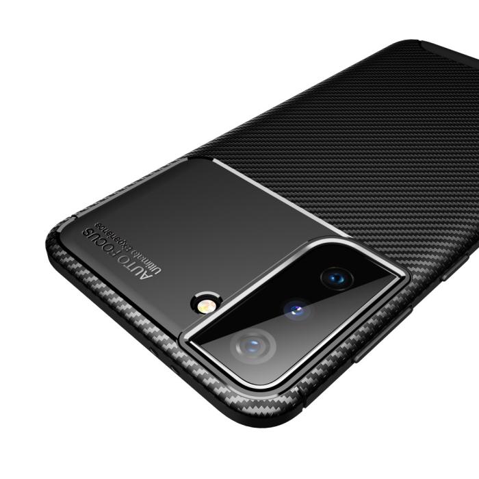 OEM - Carbon Fiber Mobilskal till Samsung Galaxy S21 Plus - Brun