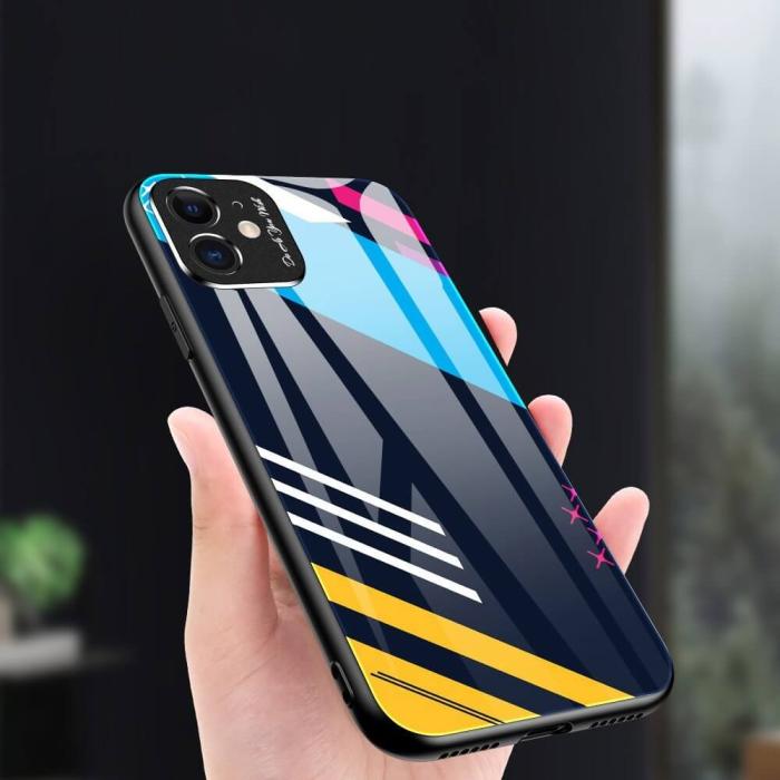 UTGATT5 - Color Glass Case Huawei P30 Lite skal Mönster 1