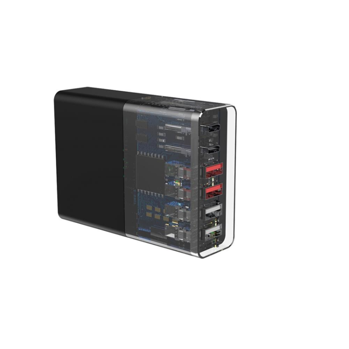 Devia - Devia Väggladdare 75W 4xUSB-A 2xUSB-C Extreme - Svart