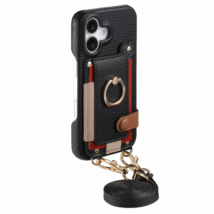 Mobilskal till iPhone 17 med Korthållare Ring Kickstand (Svart) | 2353 | AlltMobil