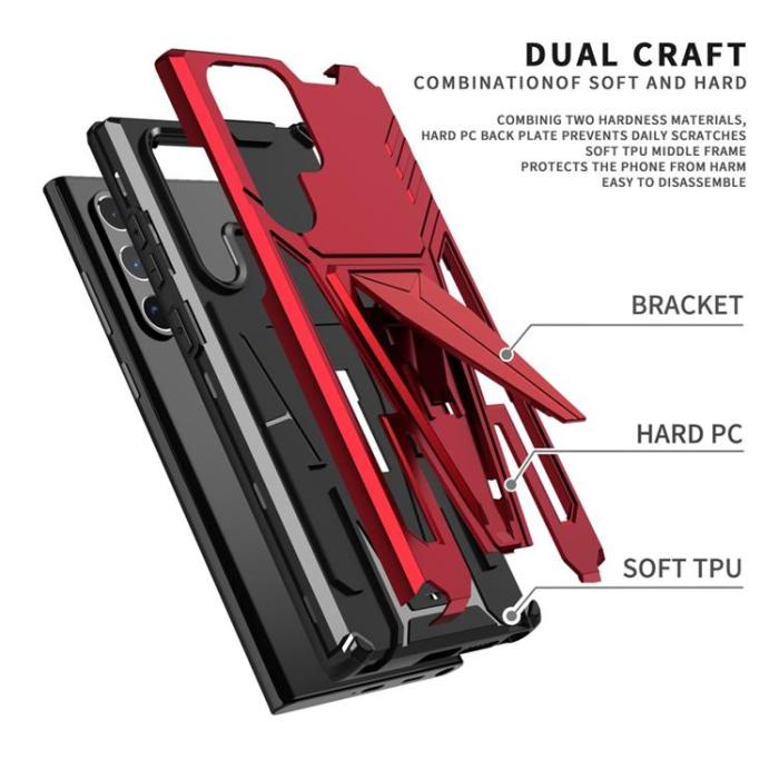 A-One Brand - V-Shaped Kickstand Skal Galaxy S22 - Röd