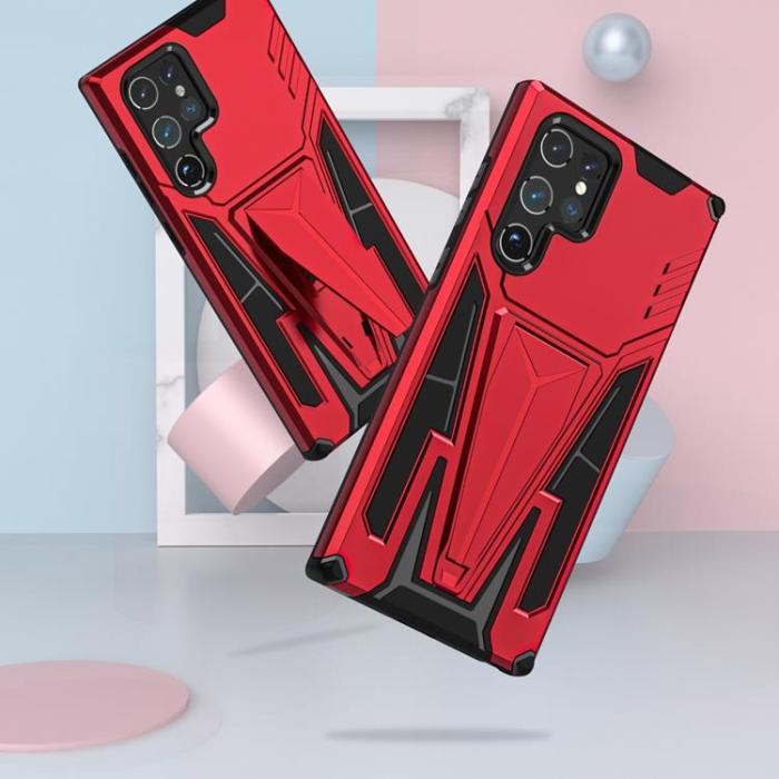 A-One Brand - V-Shaped Kickstand Skal Galaxy S22 - Röd
