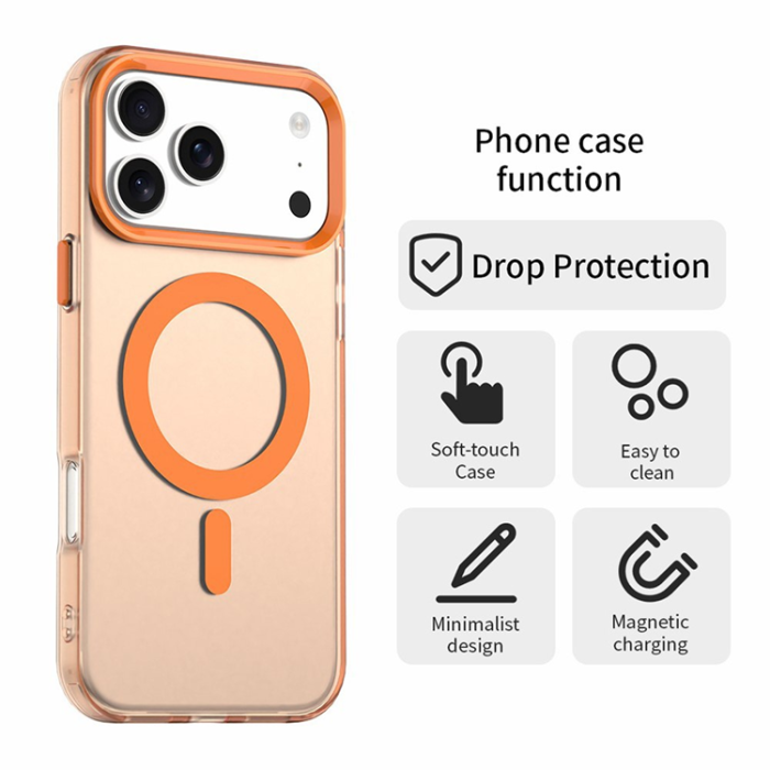 A-One Brand - iPhone 17 Pro Mobilskal MagSafe Anti Drop Hybrid - Orange