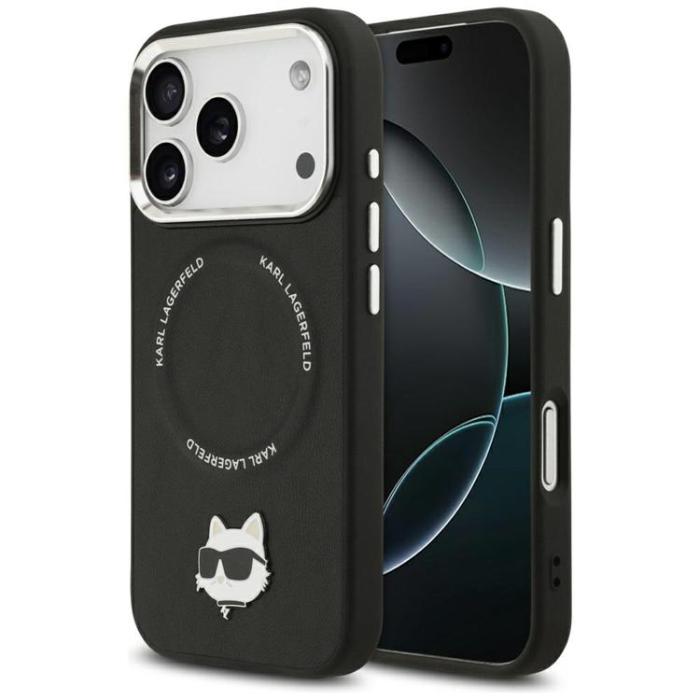 KARL LAGERFELD - Karl Lagerfeld iPhone 17 Pro Mobilskal MagSafe Choupette Pin - Svart