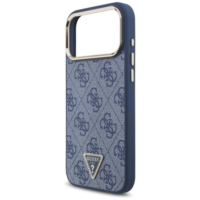 Guess - Guess iPhone 17 Pro Max Mobilskal MagSafe 4G Triangle Logo - Blå Guld