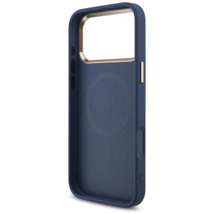 Guess - Guess iPhone 17 Pro Max Mobilskal MagSafe 4G Triangle Logo - Blå Guld