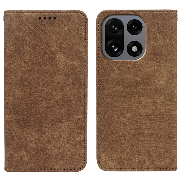 OnePlus 15 Plånboksfodral Strong Striped Läder (Brun) | 2353 | AlltMobil