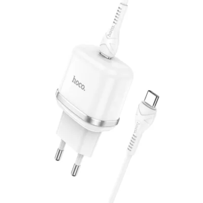 Hoco - Hoco Väggladdare USB-C Med USB C Kabel - Vit