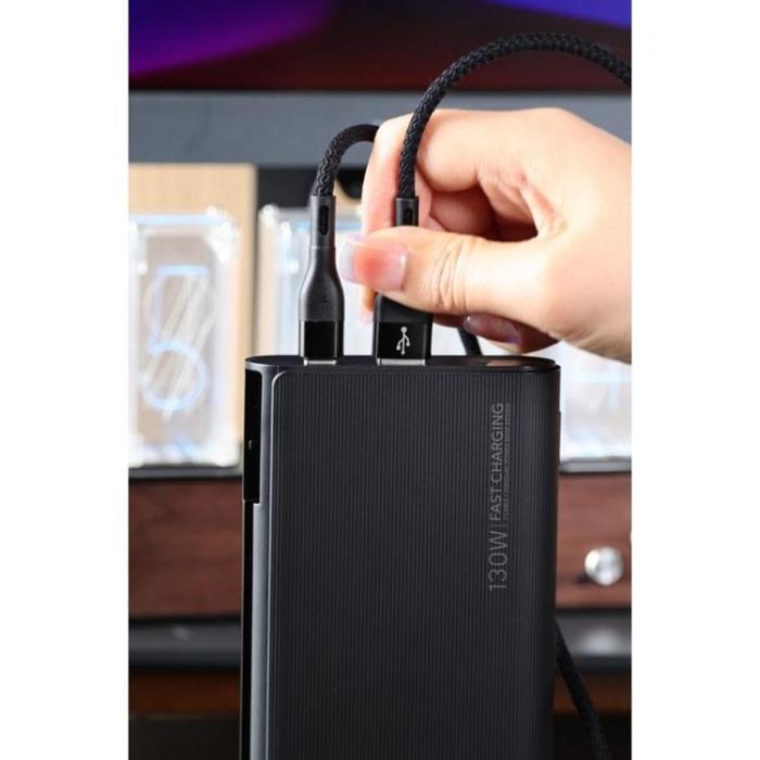 Veger - VEGER Powerbank 25000 mAh med Lightning/Typ-C Kablar 130W TCE130