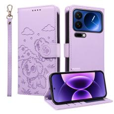 A-One Brand - Xiaomi 17 Pro Max Plånboksfodral RFID Dog Pattern Med Handledsrem - Lila