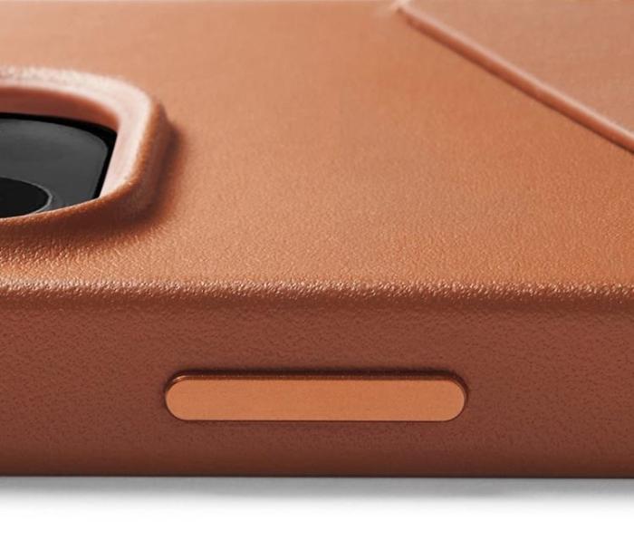 Mujjo - Mujjo iPhone 15 Plus/14 Plus Mobilskal Korthållare Läder Tan