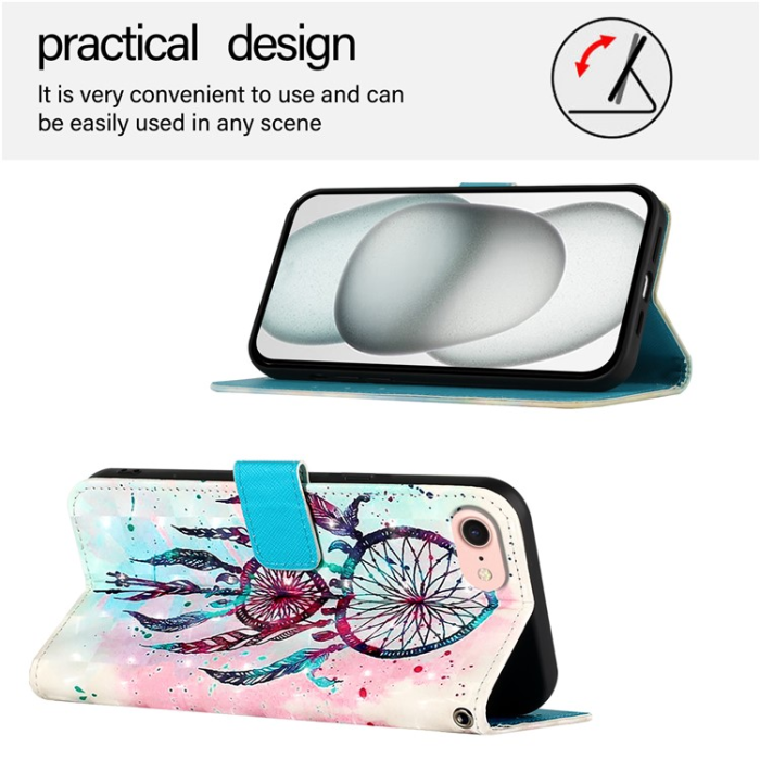 A-One Brand - iPhone 16e Plånboksfodral Printing Pattern Med Rem