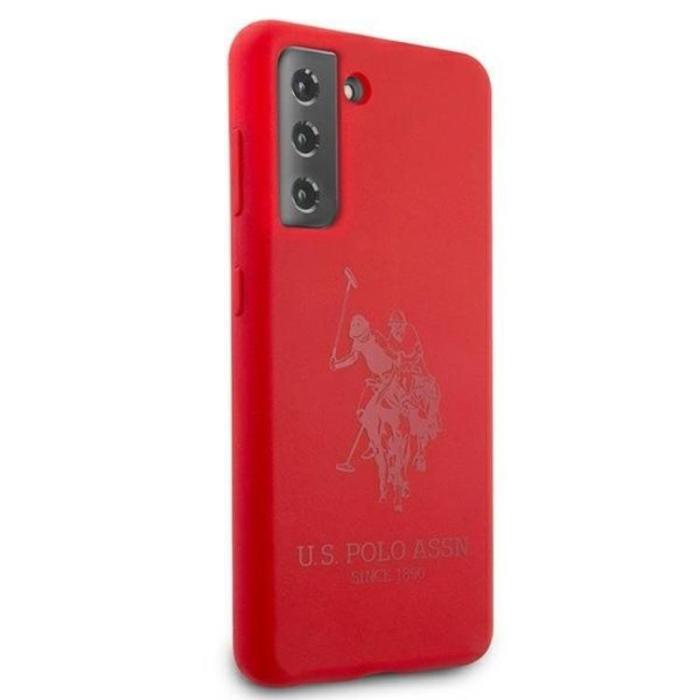 US Polo - US Polo Silicone On Tone Skal Galaxy S21 - Röd