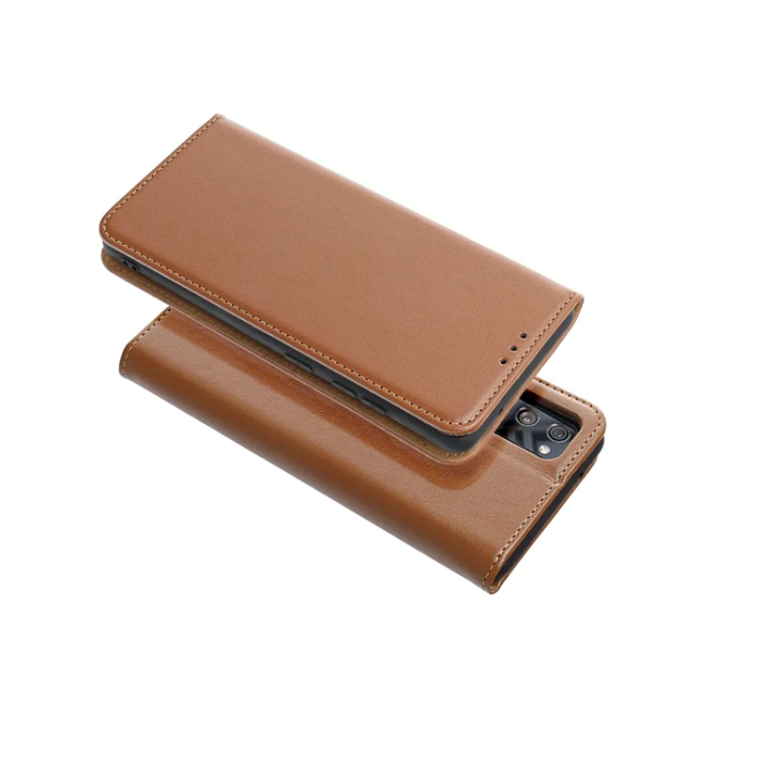 OEM - Xiaomi Redmi 14C Plånboksfodral Smart Pro Äkta Läder - Brun