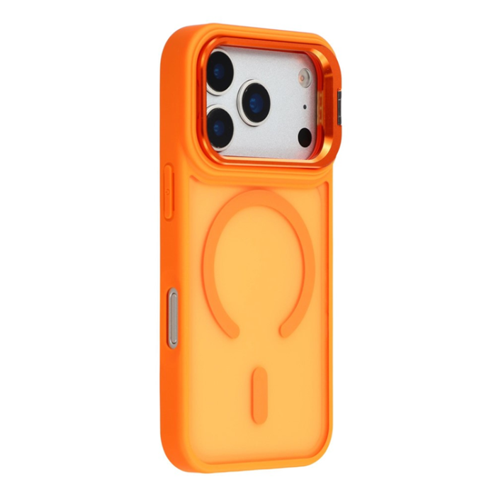 A-One Brand - iPhone 17 Pro Mobilskal MagSafe Lins Kickstand - Orange
