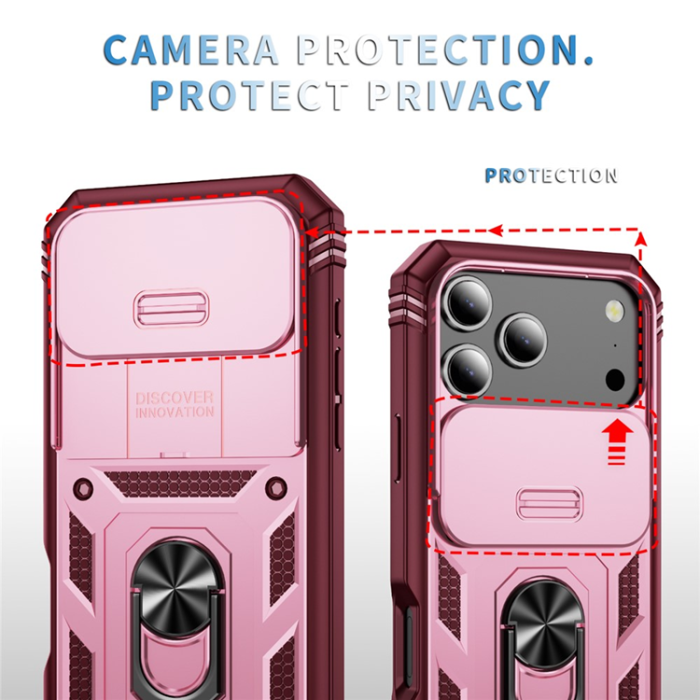 A-One Brand - iPhone 17 Pro Max Mobilskal Slide Camshield Kickstand