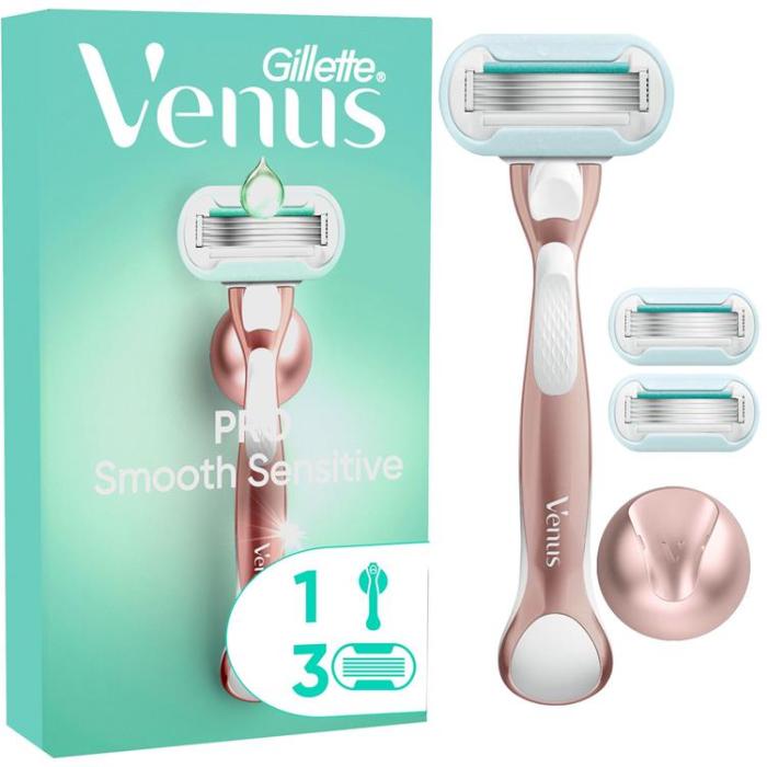 Gillette - Gillette Rakhyvel Pro Smooth Sensitive + 3st rakblad