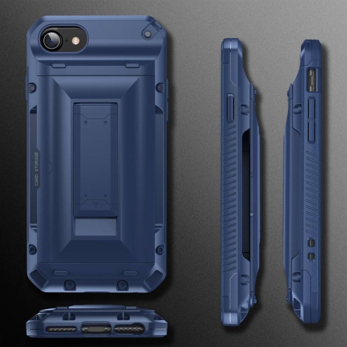 A-One Brand - iPhone 7/8/SE (2020/2022) Skal Korthållare Built-in Kickstand - Svart